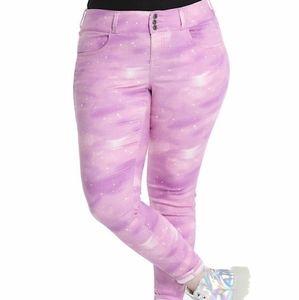Hot Topics Blackheart pink galaxy skinny jeans